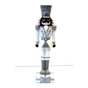 New Silver / White Dark Skin Nutcrackers Toy Solider Christmas Room Decor Figure
